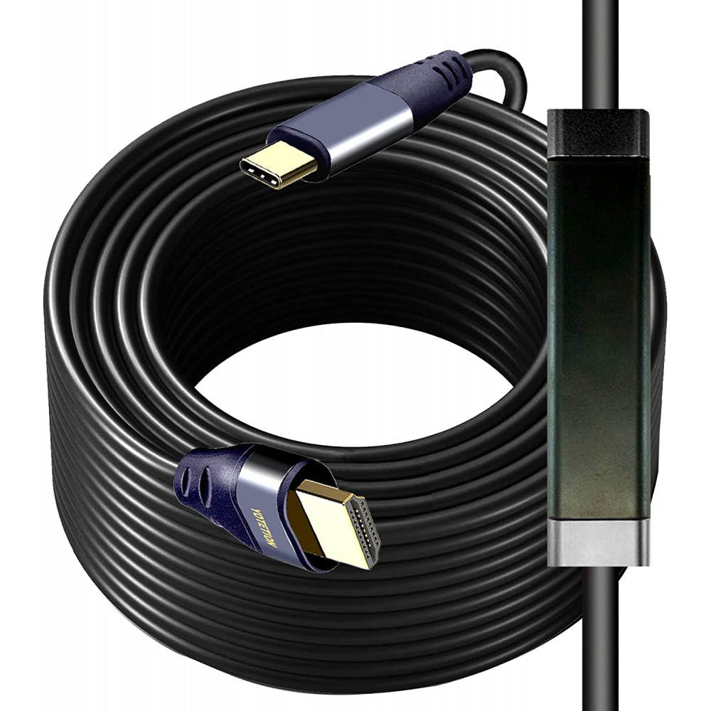 USB C to HDMI Cable 12FT with IC, 4K@60HZ Type-C to HDMI for MacBook Pro/Air, iMac, Galaxy S20 S10 S9 S8, Surface, Dell, HP, MacBook Pro, MacBook Air, iPad Pro, Pixelbook, XPS, Galaxy, and More 