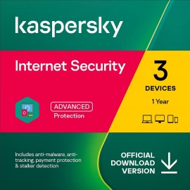 Kaspersky Internet Security 2023 | 3 Devices | 1 Year | Antivirus and Secure VPN Included | PC/Mac/Android | Online Code