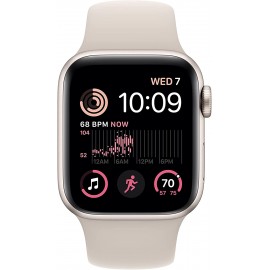 Apple Watch SE (2nd Gen) [GPS 40mm] Smart Watch w/Starlight Aluminum Case & Starlight Sport Band - S/M. Fitness & Sleep Tracker, Crash Detection, Heart Rate Monitor, Retina Display, Water Resistant 