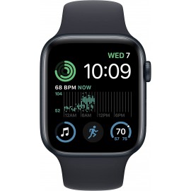 Apple Watch SE (2nd Gen) [GPS 44mm] Smart Watch w/Midnight Aluminum Case & Midnight Sport Band - S/M. Fitness & Sleep Tracker, Crash Detection, Heart Rate Monitor, Retina Display, Water Resistant 