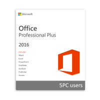 Microsoft office 2016 pro plus activation key for 5 users lifetime license